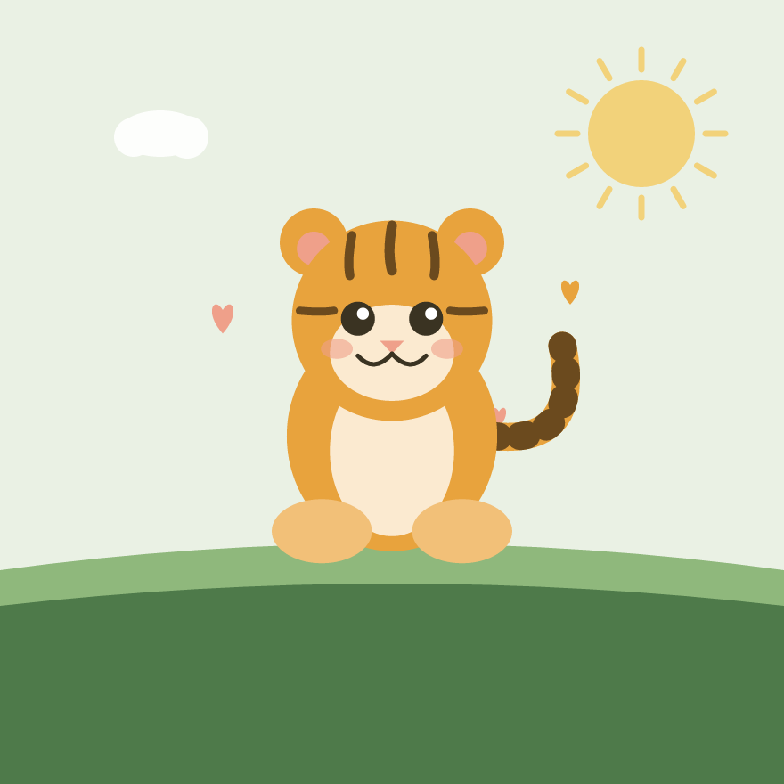 This is a baby tiger. His name is Bobo. Bobo is very sweet.