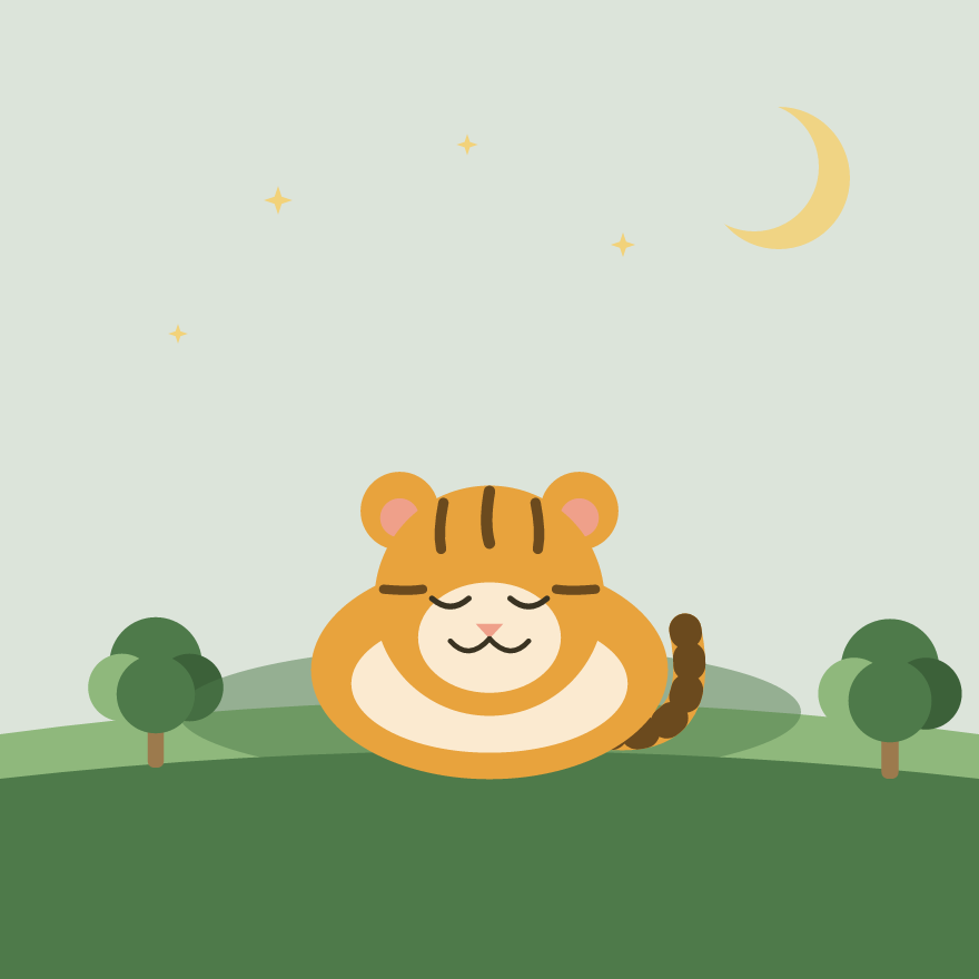 Bobo is free now. He sleeps happily.